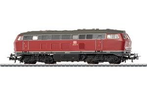 Märklin 36217, locomotiva Diesel Gruppo 216 della DB AG in livrea rosso porporino, scala H0.